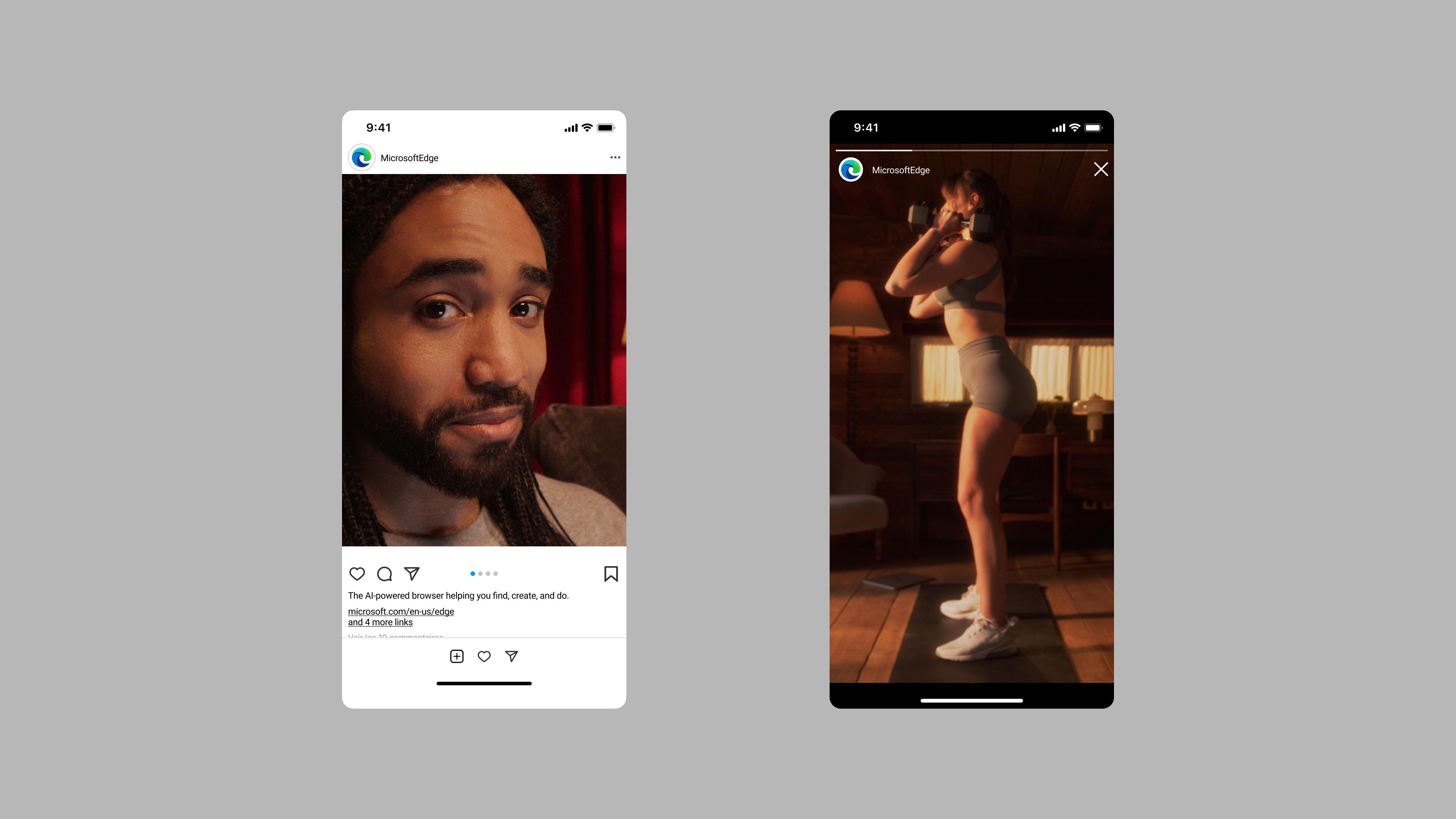 Microsoft Edge Mobile Instagram
