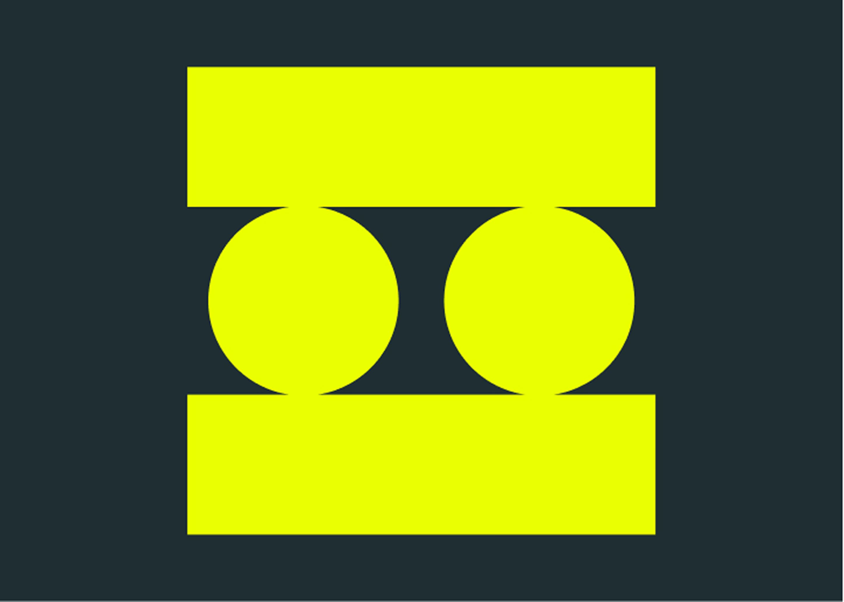 Black background with yellow icon on top.