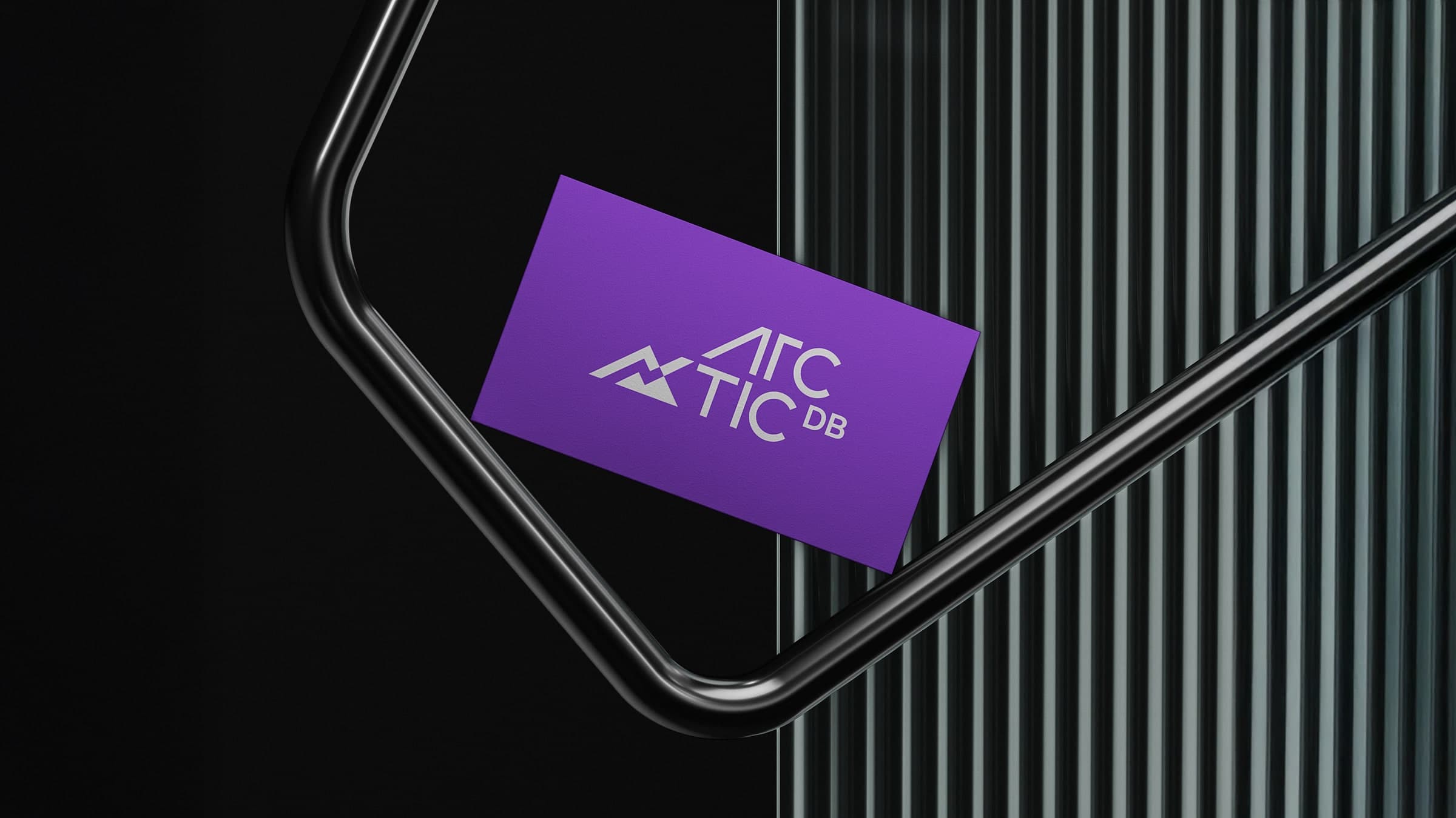 Arctic DB business cards on a surface