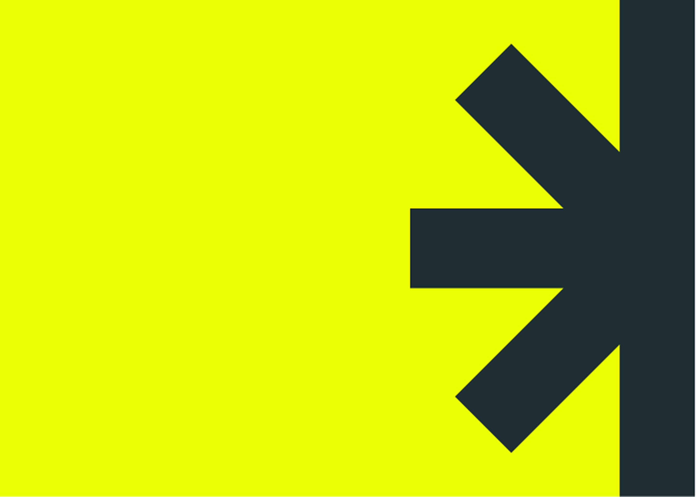 Yellow background with black icon on top.
