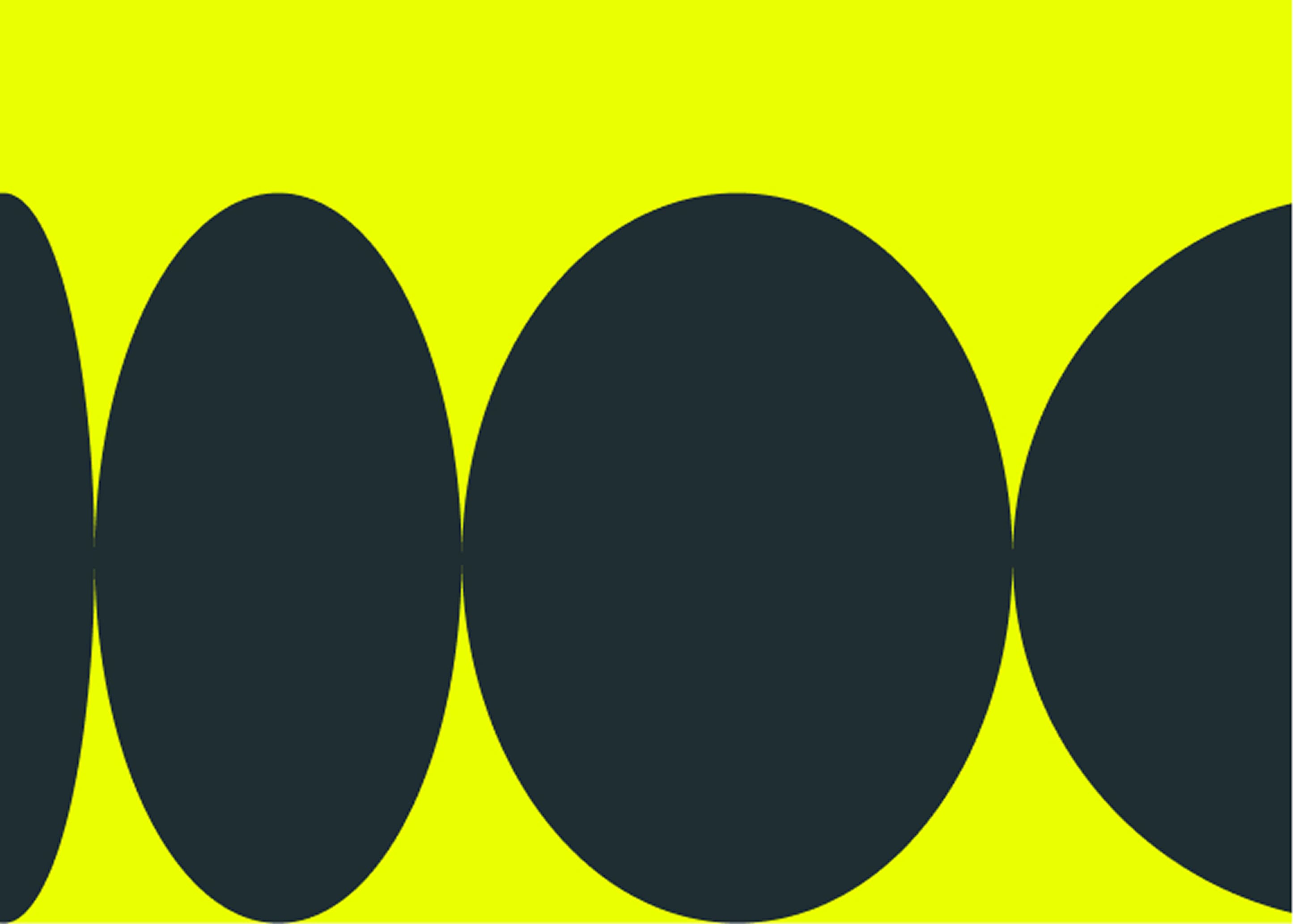 Yellow background with black icon on top.